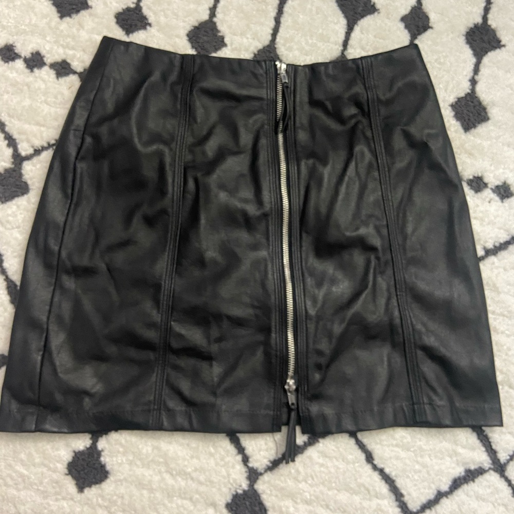 Vegan leather mini skirt